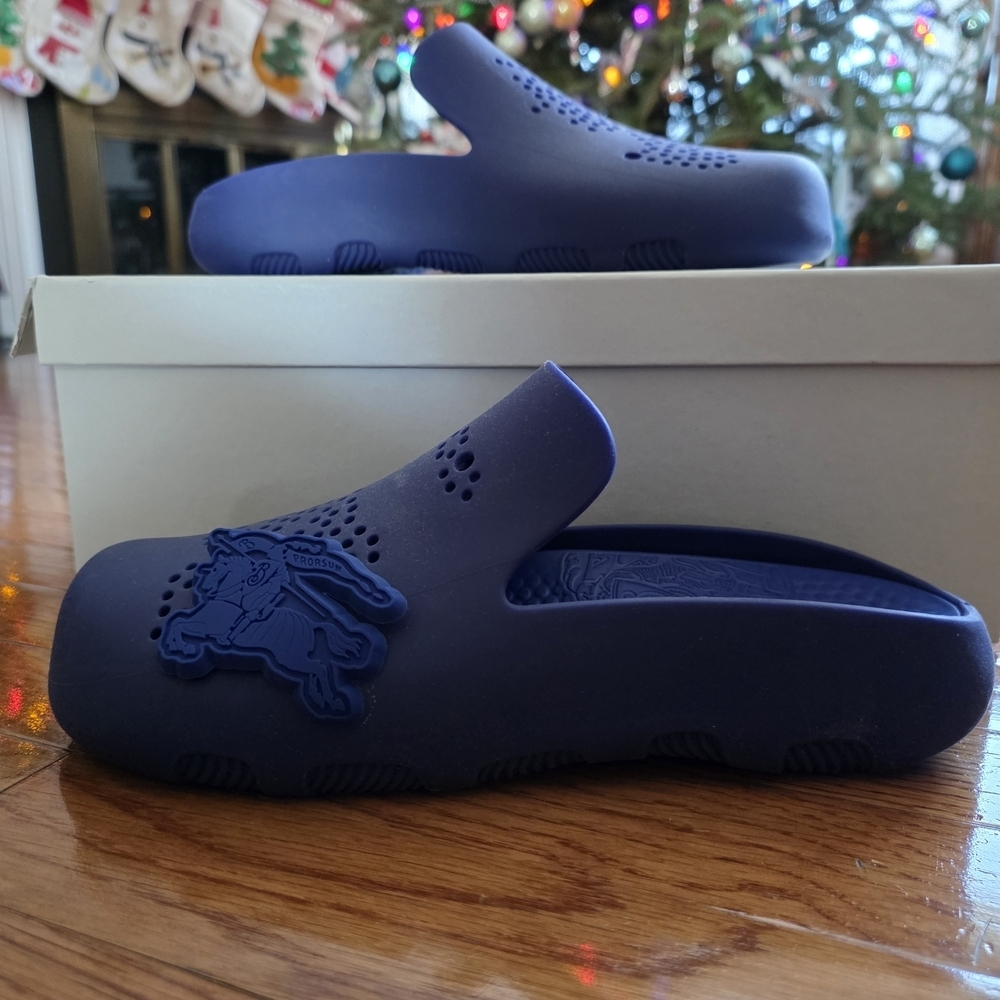 Burberry Blue Slip-On Slippers